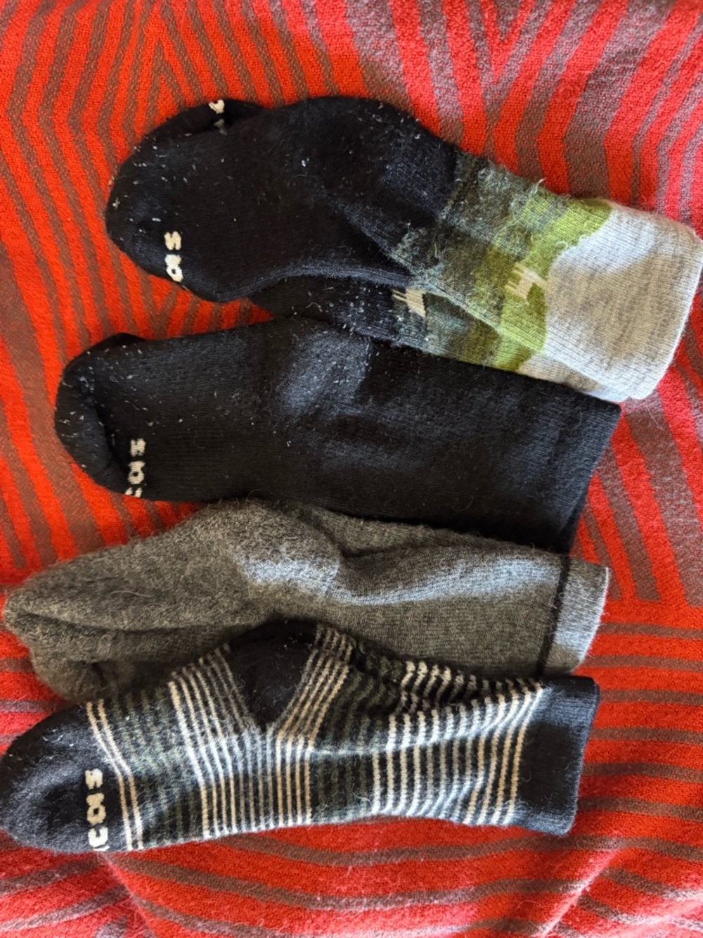 Womens 4 pairs crew pacas  socks S/M ordered wrong thickness